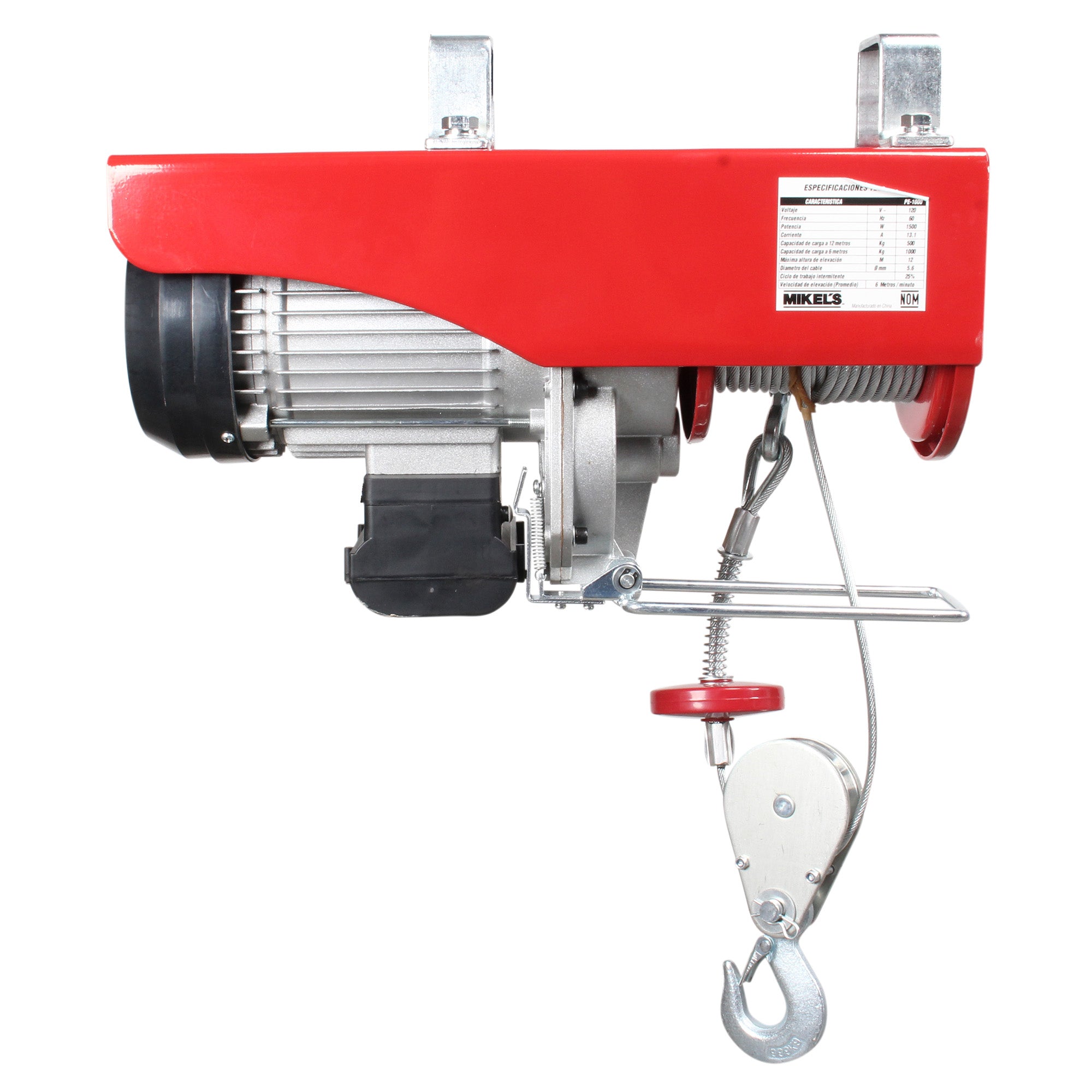 Polipasto eléctrico (1 ton, cable 12 mts)
