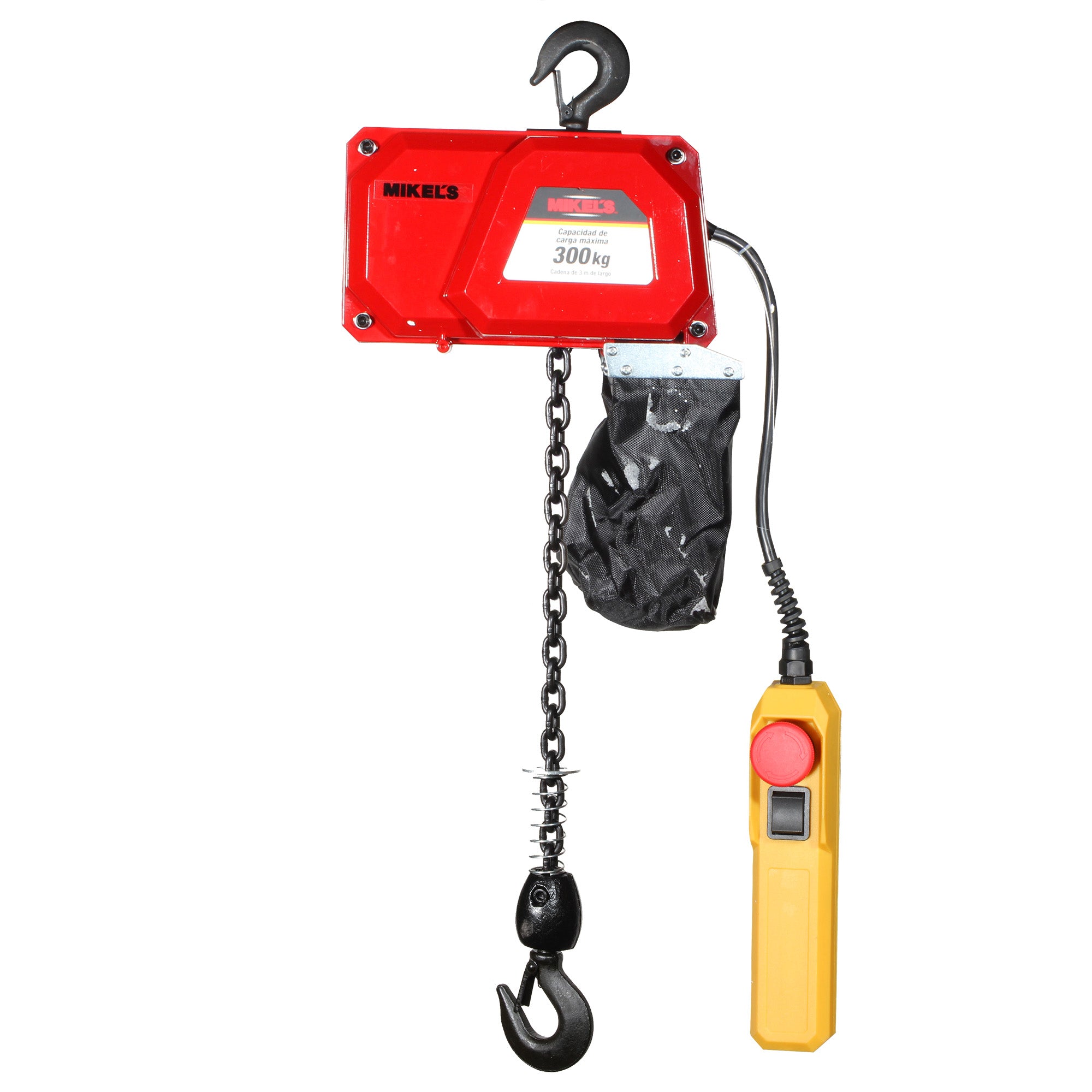 Polipasto eléctrico (300 kgs, cadena 3 mts)