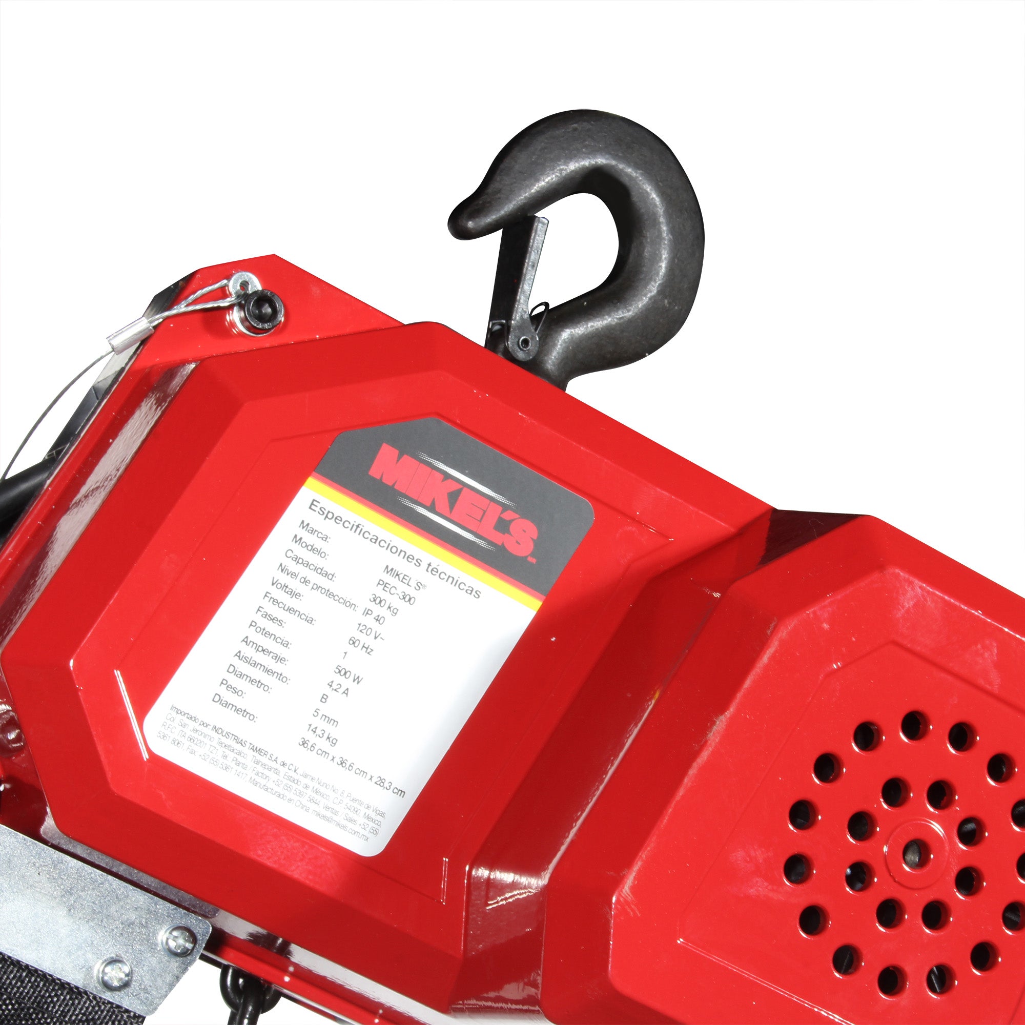 Polipasto eléctrico (300 kgs, cadena 3 mts)