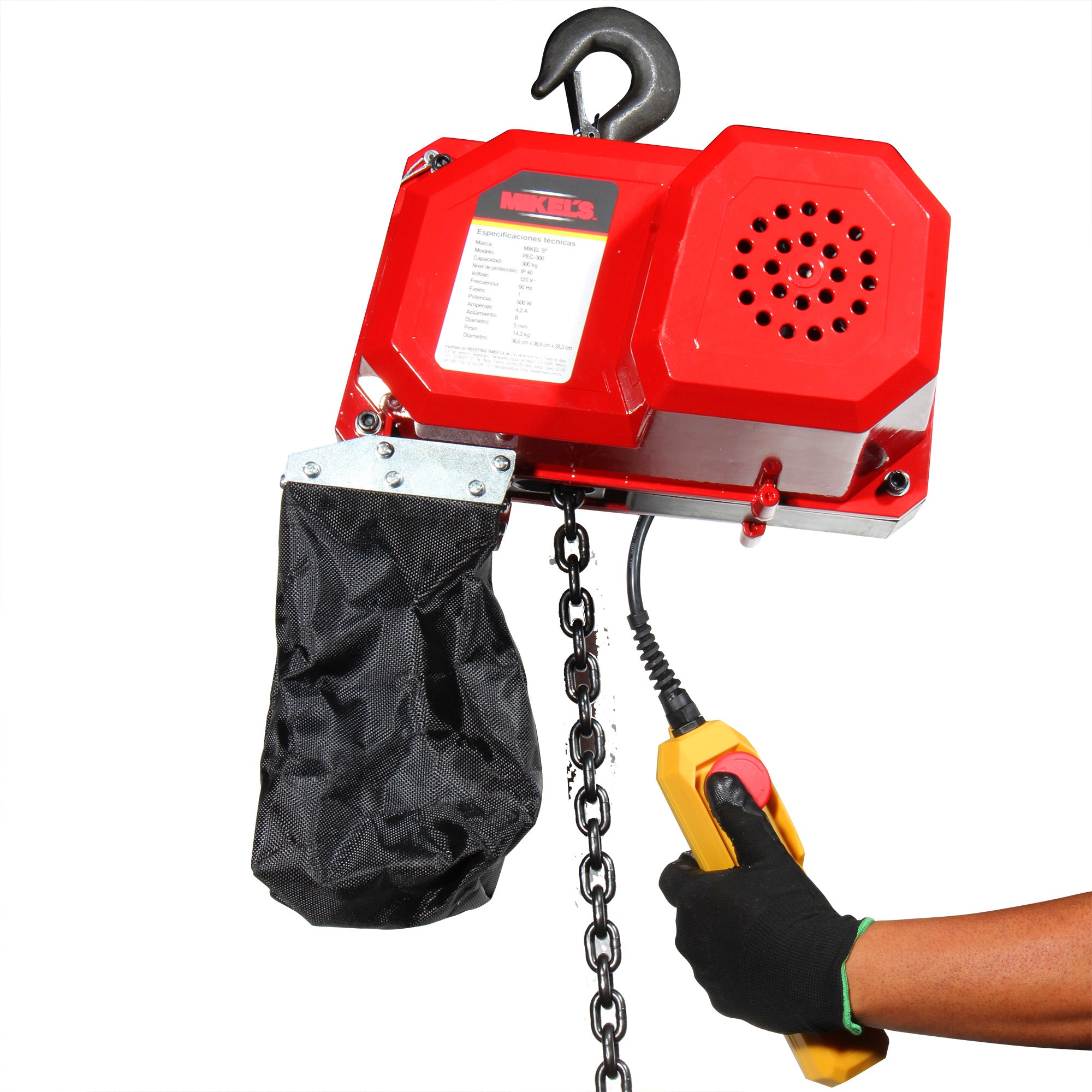 Polipasto eléctrico (300 kgs, cadena 3 mts)