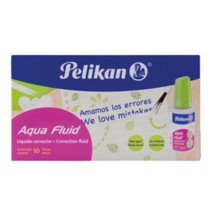 PELIKAN - Corrector Pelikan Aqua Fluid Base Agua 20ml C/10 Pzas