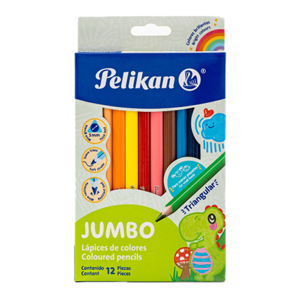 PELIKAN - Colores Pelikan Jumbo Triangulares C/12 Pzas