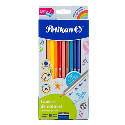 PELIKAN - Colores Pelikan Largos Redondos 4mm C/12 Pzas