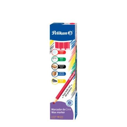 PELIKAN - Marcador Cera Pelikan Rojo C/10 Pzas