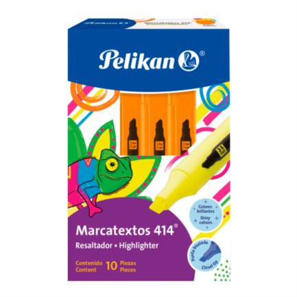 PELIKAN - Marcador Resaltador Pelikan 414 Color Naranja C/10 Pzas