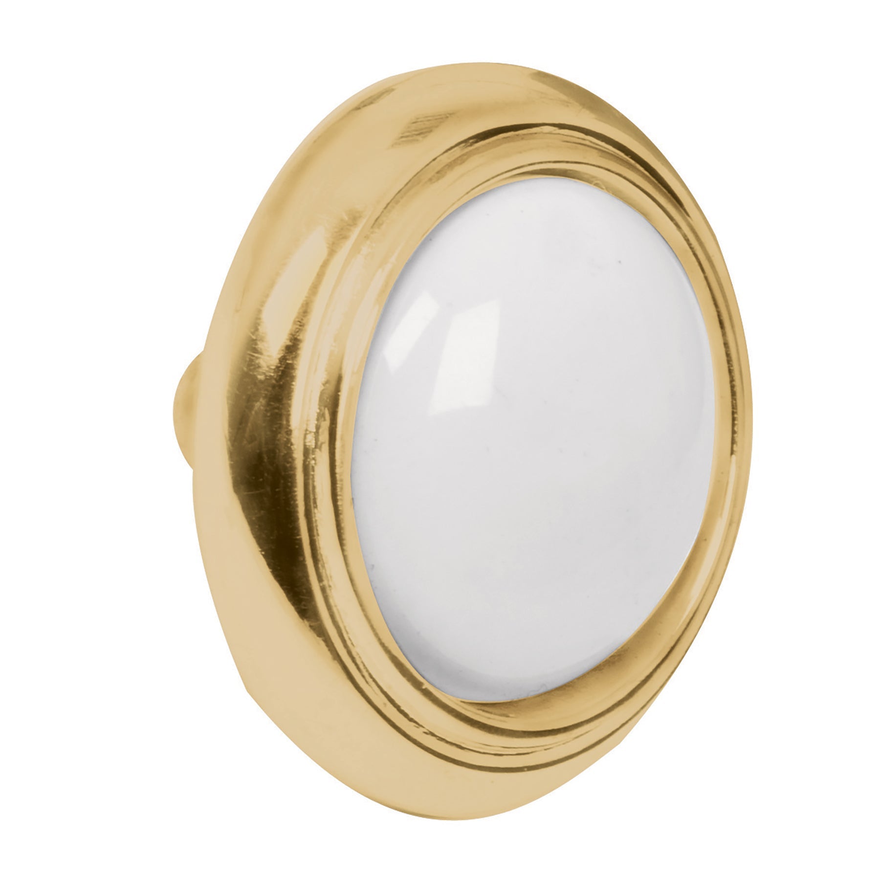 Perilla metalica acabado laton brillante, inserto ceramico