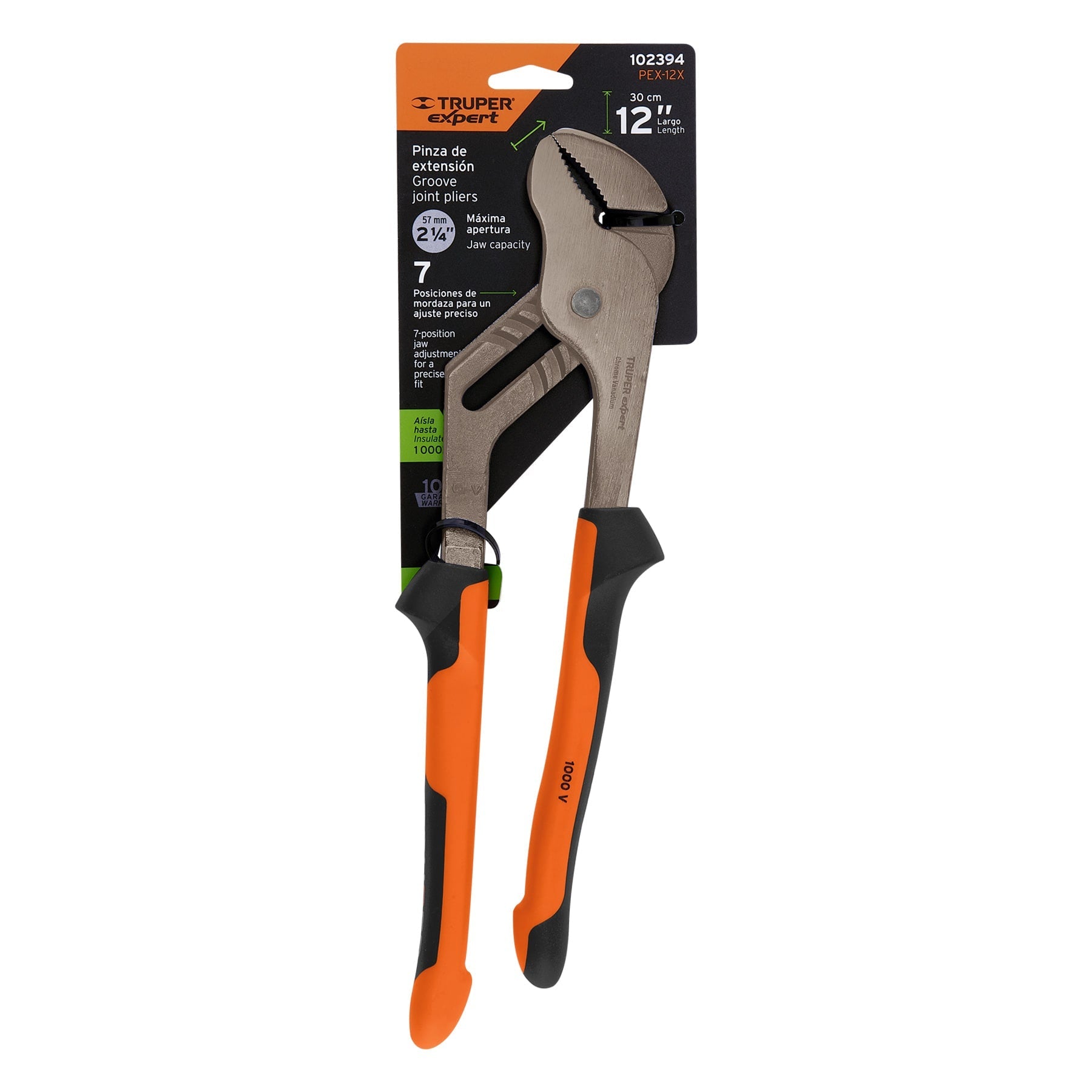 Pinzas de extension 12' mango Comfort Grip, Truper Expert