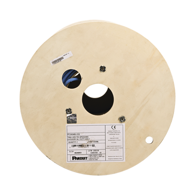 PANDUIT - Bobina de Cable Blindado F/UTP de 4 Pares, Cat6A, Soporte de Aplicaciones 10GBase-T, LSZH (Libre de Gases Tóxicos), Color Azul, 305 Metros (1000 Pies)