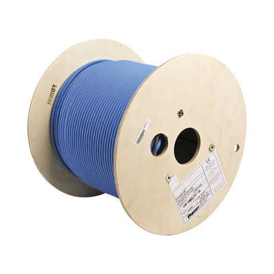 PANDUIT - Bobina de Cable Blindado F/UTP de 4 Pares, Cat6A, Soporte de Aplicaciones 10GBase-T, LSZH (Libre de Gases Tóxicos), Color Azul, 305 Metros (1000 Pies)