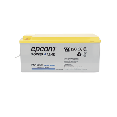 EPCOM POWERLINE - Batería de GEL PURO OPzV / 12 V @ 200 Ah / Ciclo profundo / Uso en Aplicaciones Fotovoltaicas y de Respald