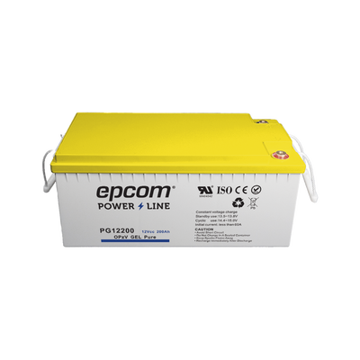 EPCOM POWERLINE - Batería de GEL PURO OPzV / 12 V @ 200 Ah / Ciclo profundo / Uso en Aplicaciones Fotovoltaicas y de Respald
