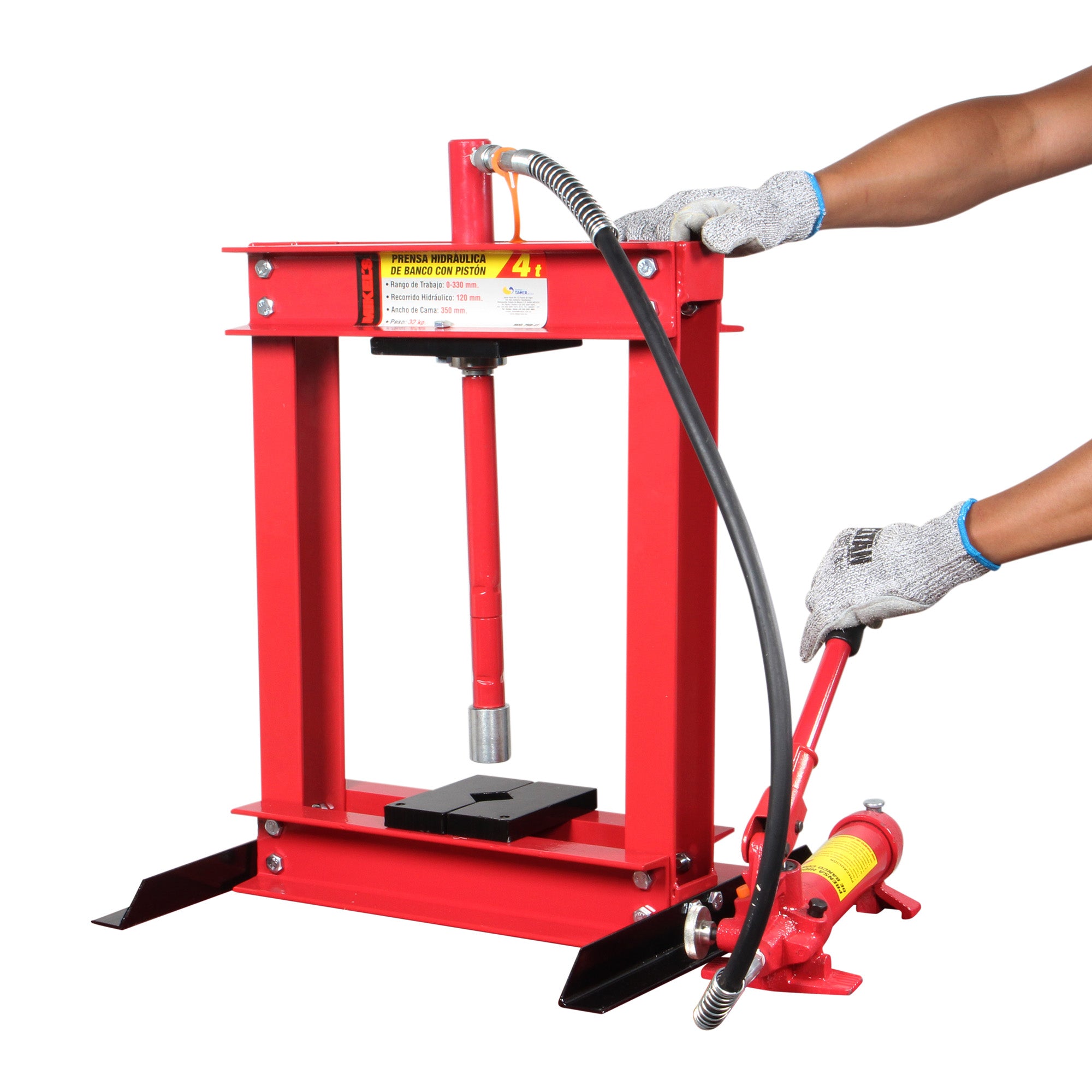 Prensa hidráulica de banco con pistón (4 ton)