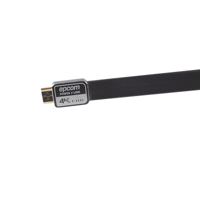 EPCOM POWERLINE - Cable HDMI versión 2.0 Plano de 10M (32.8 ft) optimizado para resolución 4K ULTRA HD