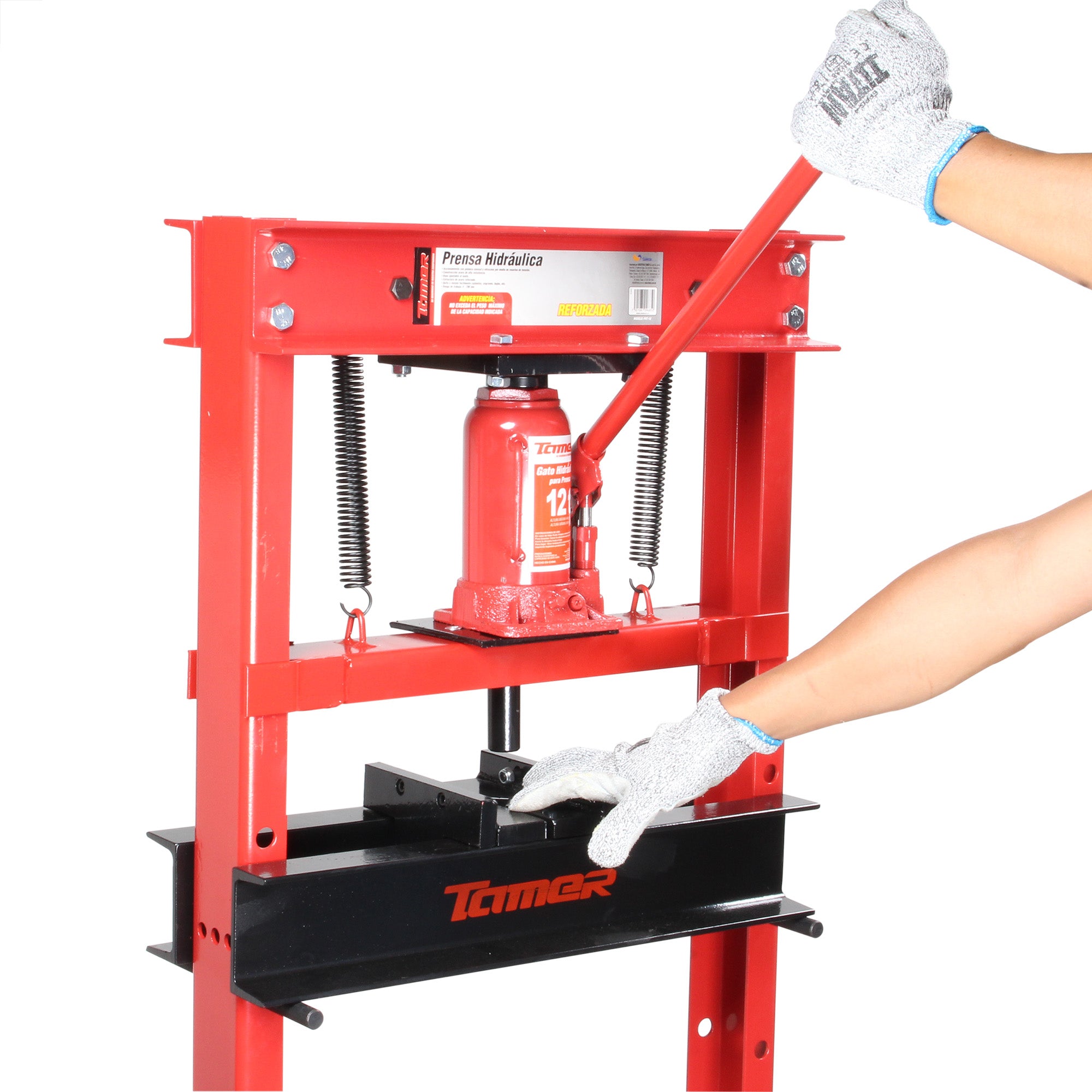 Prensa hidráulica con gato hidráulico (12 ton)