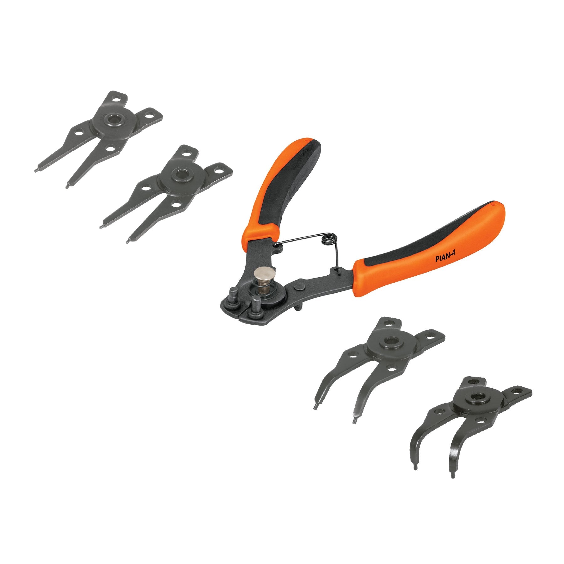Pinza para anillos de retencion 6' 4 cabezas intercambiables