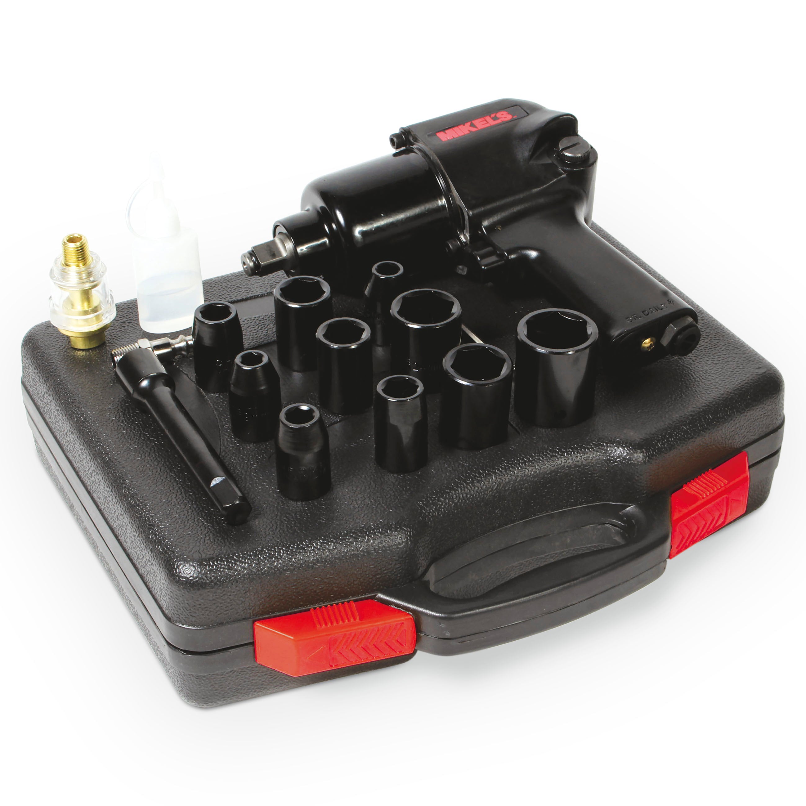 Pistola de impacto neumática (1/2”, 529 lb/ft) con kit de 10 dados