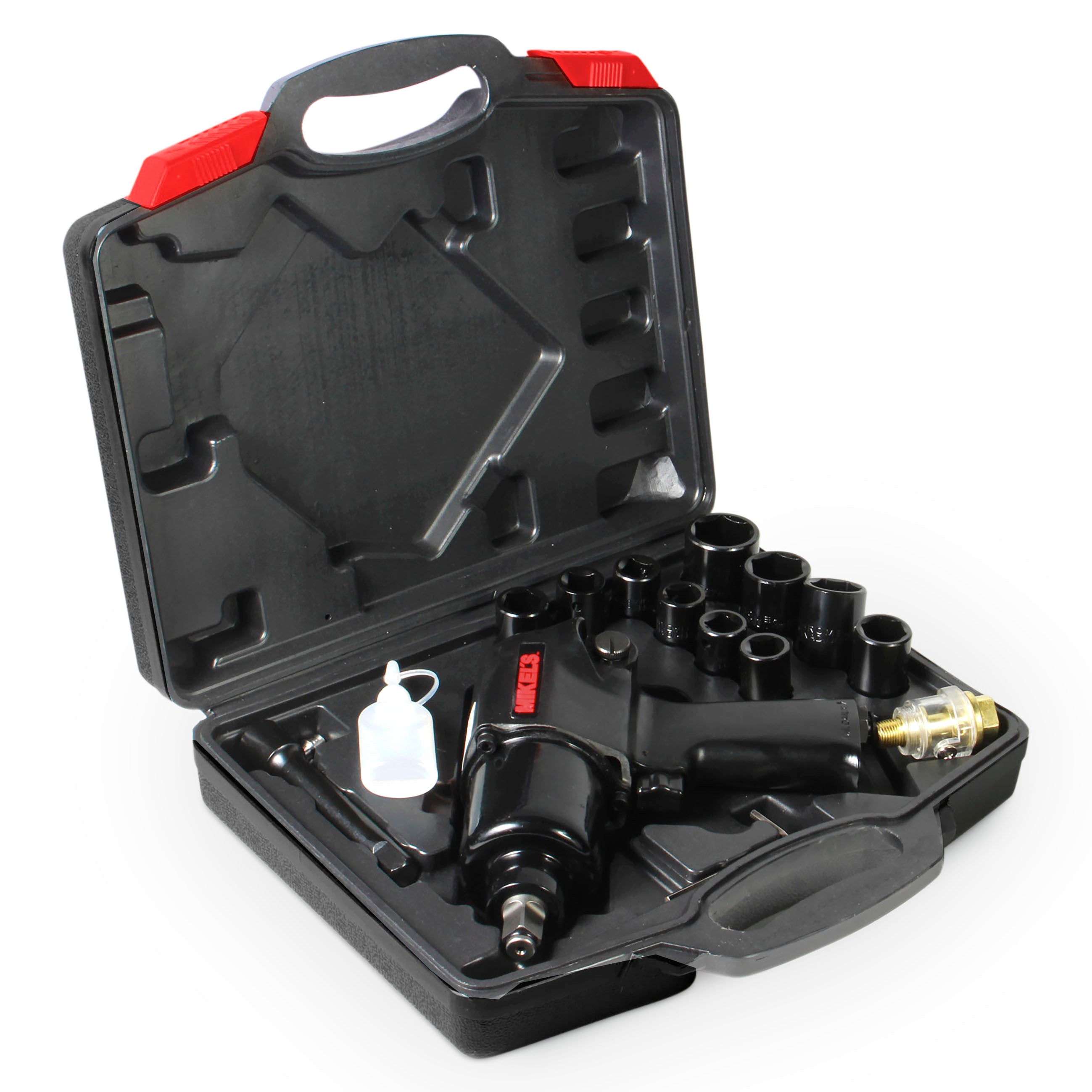 Pistola de impacto neumática (1/2”, 529 lb/ft) con kit de 10 dados