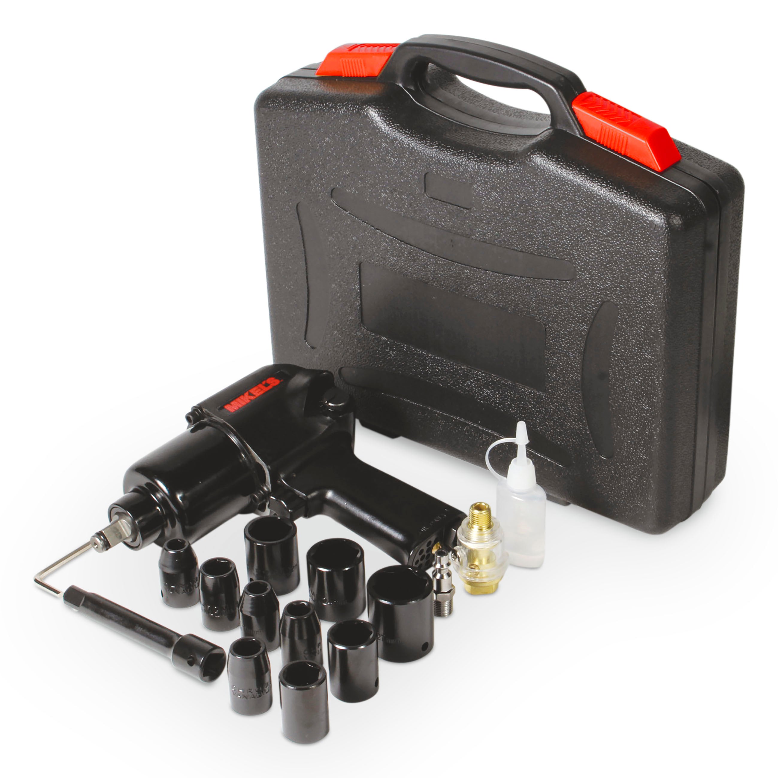 Pistola de impacto neumática (1/2”, 529 lb/ft) con kit de 10 dados