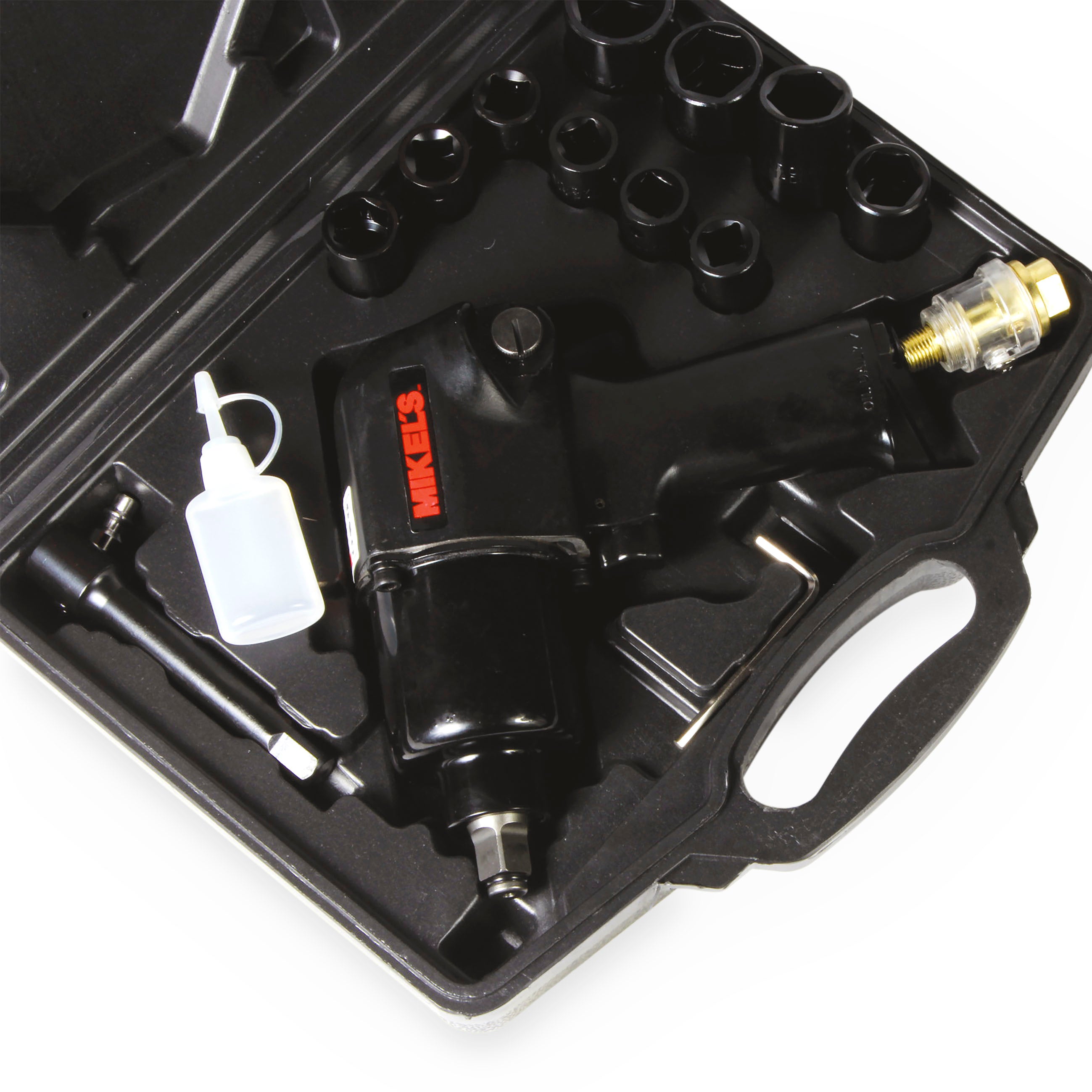 Pistola de impacto neumática (1/2”, 529 lb/ft) con kit de 10 dados