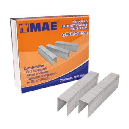 PILOT - Grapas Mae Industriales Uso Pesado No. 3/4 Engrapa 160 a 190 Hojas Caja C/1000
