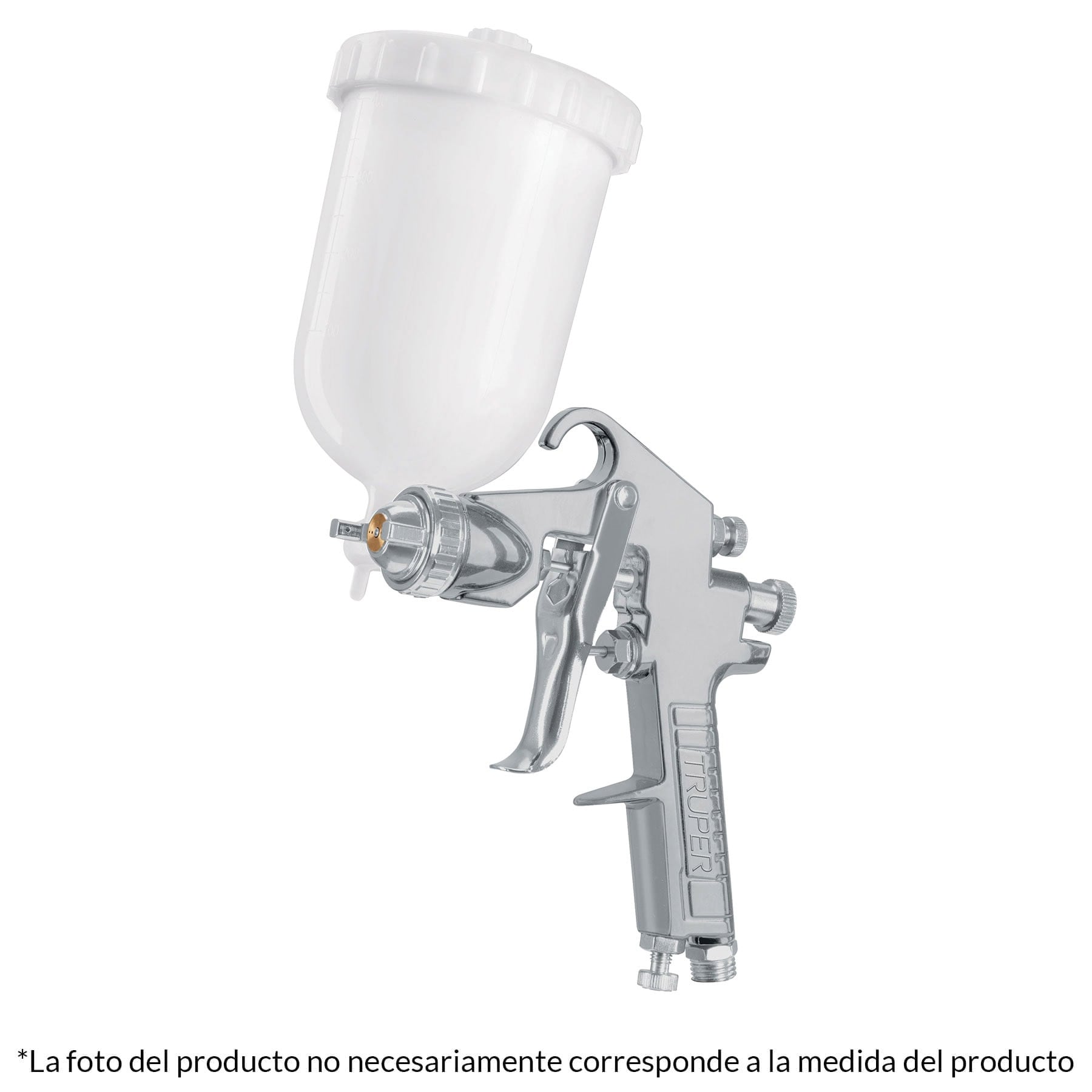Pistola p/pintar gravedad LVMP vaso plastico, 1.7 mm, Truper