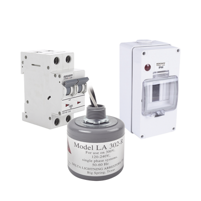 EPCOM POWERLINE - Kit de Centro de Carga Para Corriente Alterna, Breaker de hasta  400 Vca de 10 A con Supresor de Picos Transitorios.