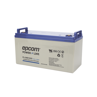 EPCOM POWERLINE - Batería 12 Vcc / 120 Ah / UL / Tecnología AGM-VRLA / CICLO PROFUNDO / Para uso en aplicaciones fotovoltaicas y de emergencia  / Terminales T4