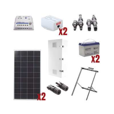 EPCOM POWERLINE - Kit Solar de 28 W con PoE Pasivo 24 Vcc para 2 Radios de Ubiquiti airMAX, Cambium ePMP