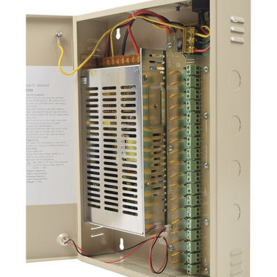 EPCOM POWERLINE - Fuente de alimentación para 12 Vcc, 20 A, 18 salidas; Voltaje de entrada : 100-240 Vca, con capacidad de respaldo, requiere batería