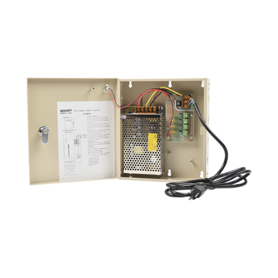 EPCOM POWERLINE - Fuente de poder profesional para CCTV  de 12 Vcc @ 5A,  para 4 cámaras ; Voltaje de entrada de 100-240 Vca