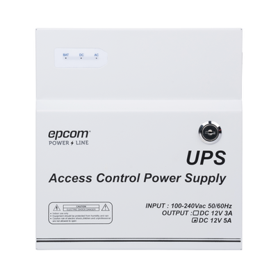 EPCOM POWERLINE - Fuente de Alimentación de 1 Salida 11-15 Vcc 5 A / Temporizador Integrado / Con Capacidad de Batería de Respaldo / Requiere Batería / Voltaje de Entrada 96-264 Vca