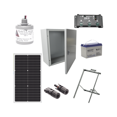 EPCOM POWERLINE - Kit Solar de 12 Vcc para alimentar energizador de cerca electrificada. Instalación de panel en poste.