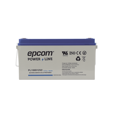 EPCOM POWERLINE - Batería 12 Vcc / 150 Ah / UL / Tecnología AGM-VRLA / CICLO PROFUNDO / Uso en aplicación fotovoltaica / terminales T5