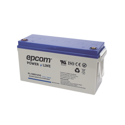 EPCOM POWERLINE - Batería 12 Vcc / 150 Ah / UL / Tecnología AGM-VRLA / CICLO PROFUNDO / Uso en aplicación fotovoltaica / terminales T5