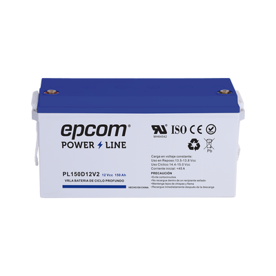 EPCOM POWERLINE - Batería 12 Vcc / 150 Ah / UL / Tecnología AGM-VRLA / CICLO PROFUNDO / Uso en aplicación fotovoltaica / terminales T5