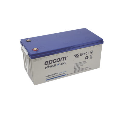 EPCOM POWERLINE - Batería 12 Vcc / 200 Ah / UL / Tecnología AGM-VRLA / Ciclo profundo / Para uso en aplicaciones fotovoltaicas y de emergencia  / Terminales T5