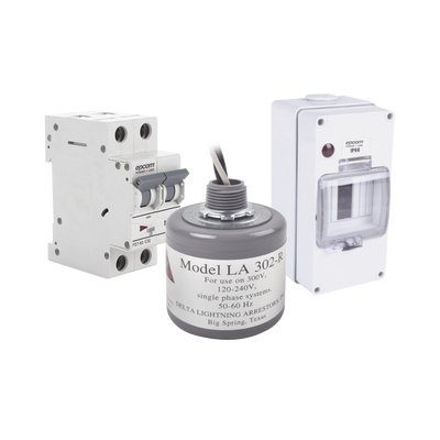 EPCOM POWERLINE - Kit de Centro de Carga Para Corriente Alterna, Breaker de hasta  400 Vca de 32 A con Supresor de Picos Transitorios.