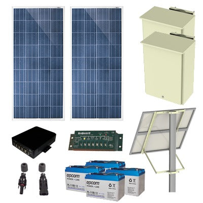EPCOM POWERLINE - Kit Solar de 25 W con 4 Puertos PoE 802.3af/at
