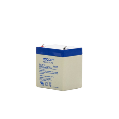 EPCOM POWERLINE - Batería 12 Vcc / 5 Ah / UL / Tecnología AGM-VRLA / Para uso en equipo electrónico Alarmas de intrusión / Incendio/ Control de acceso / Video Vigilancia / Terminales F1 / Cargador recomendado CHR-80.