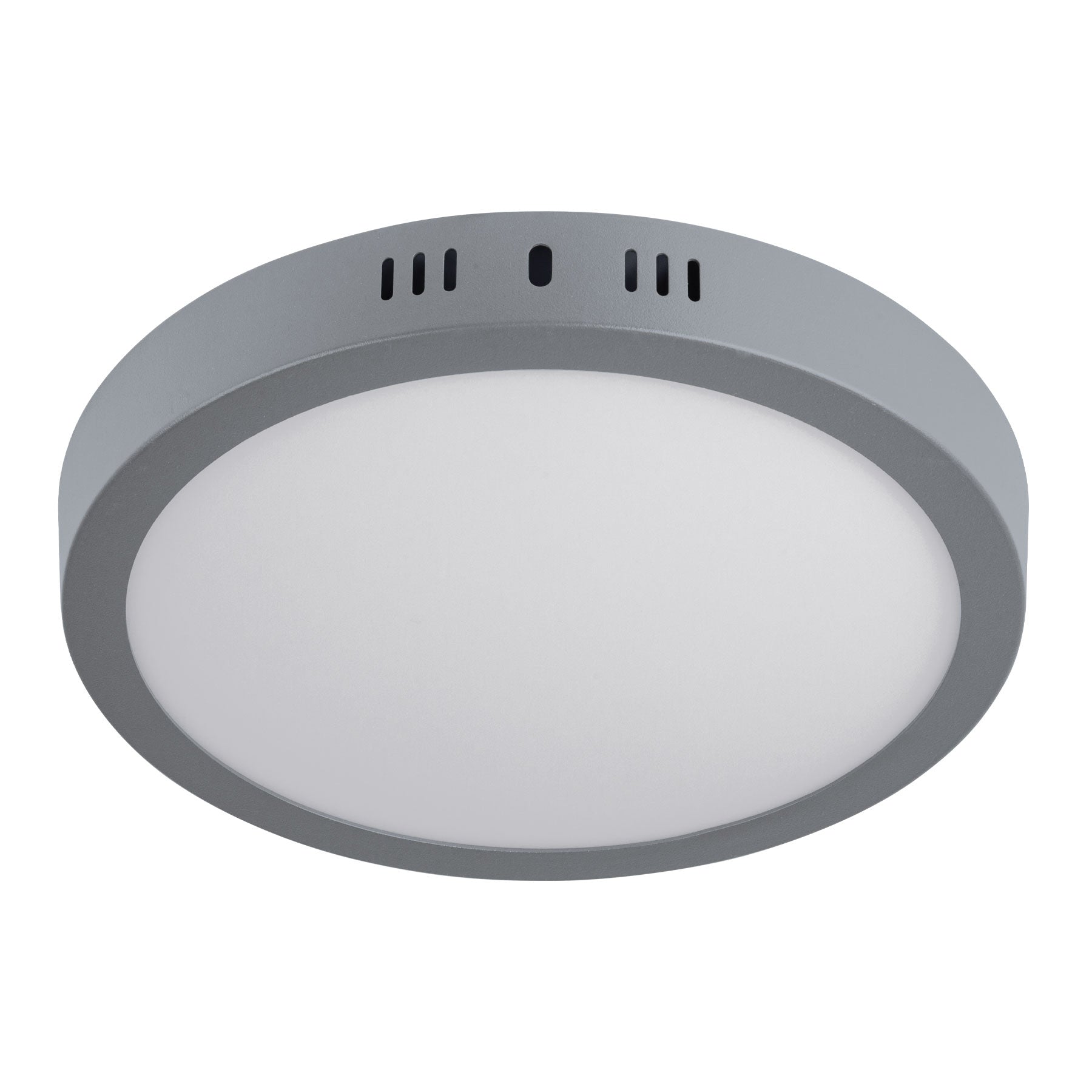 Luminario LED tipo plafon 18 W, redondo, luz de dia, gris