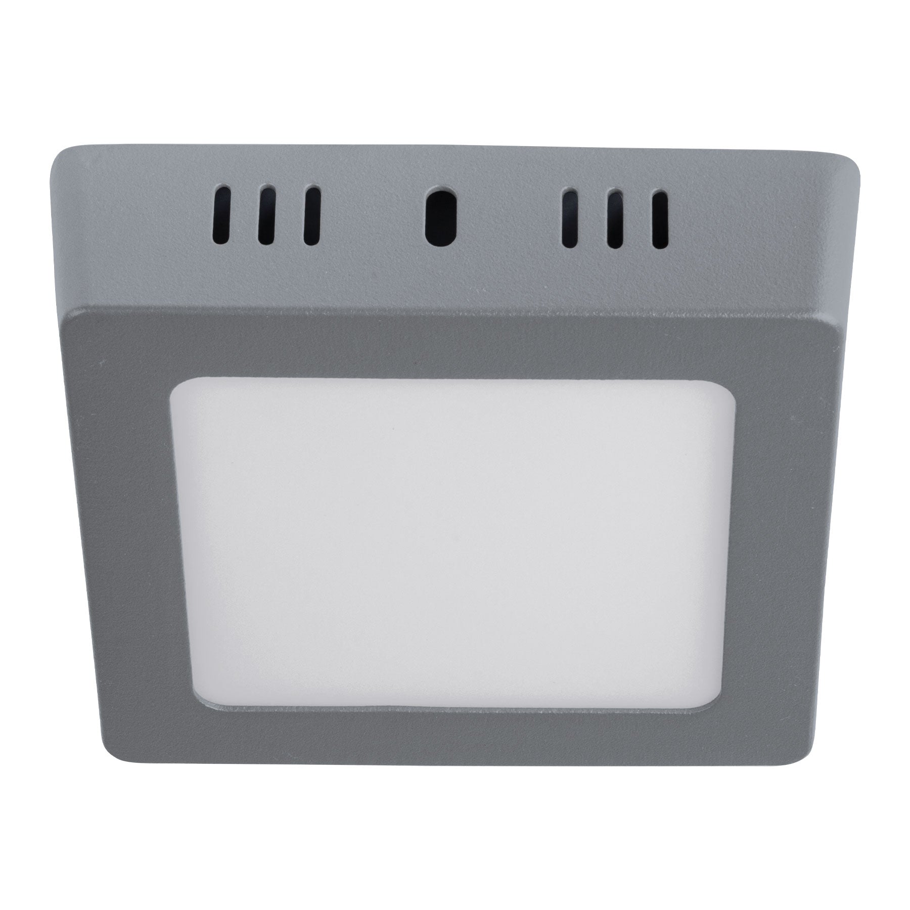 Luminario LED tipo plafon 6 W, cuadrado, luz de dia, gris