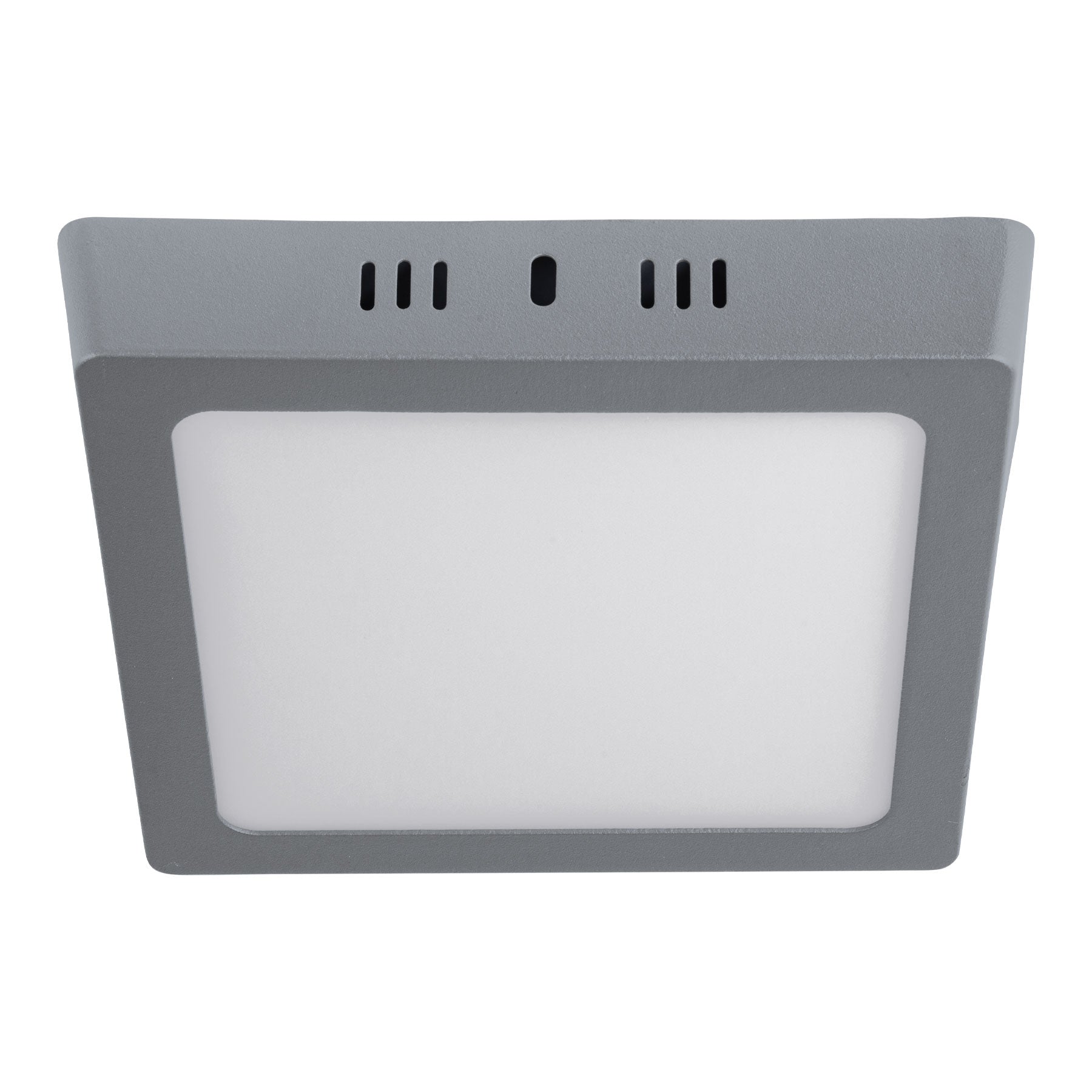 Luminario LED tipo plafon 12 W, cuadrado, luz de dia, gris