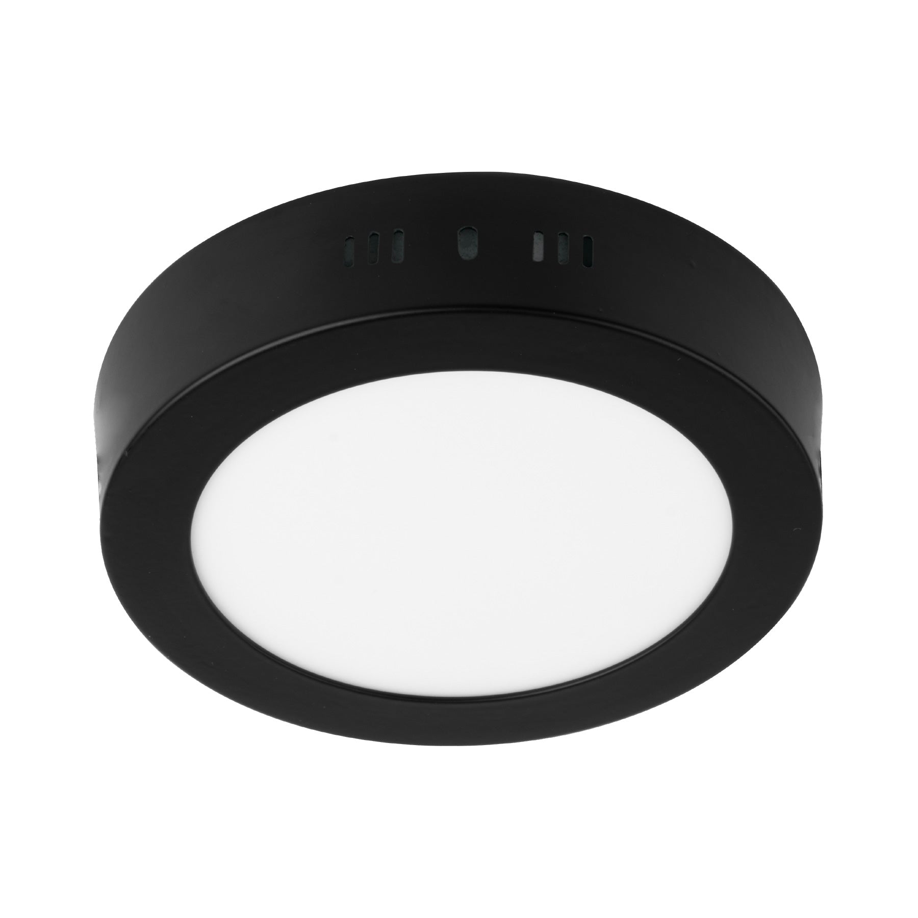 Luminario LED tipo plafon 6 W, redondo, luz de dia, negro