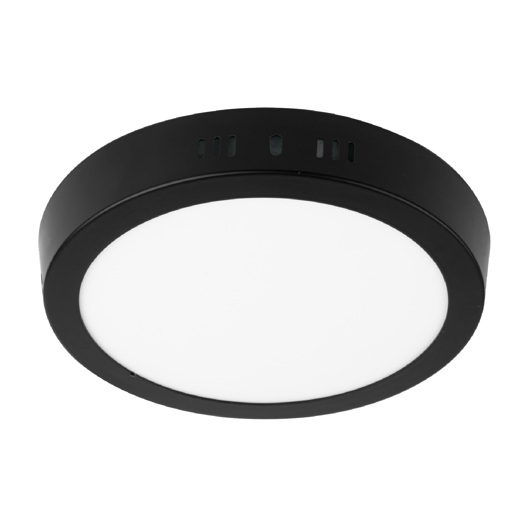 Luminario LED tipo plafon 12 W, redondo, luz de dia, negro