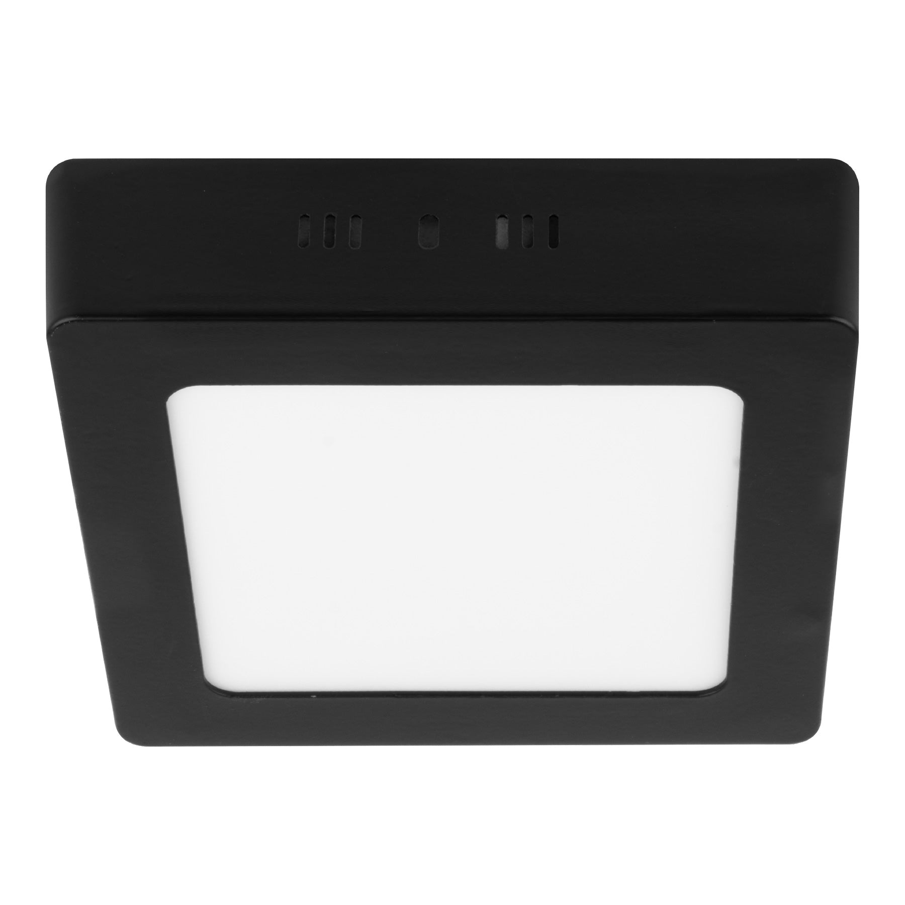 Luminario LED tipo plafon 6 W, cuadrado, luz de dia, negro