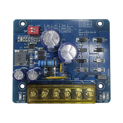 EPCOM POWERLINE - Fuente tipo tarjeta con salida seleccionable en : 6 o 12  o 24 Vcc @ 1.5 A / 1 salida / requiere transformador de entrada en Vca  / capacidad de baterías / baterías no incluidas.