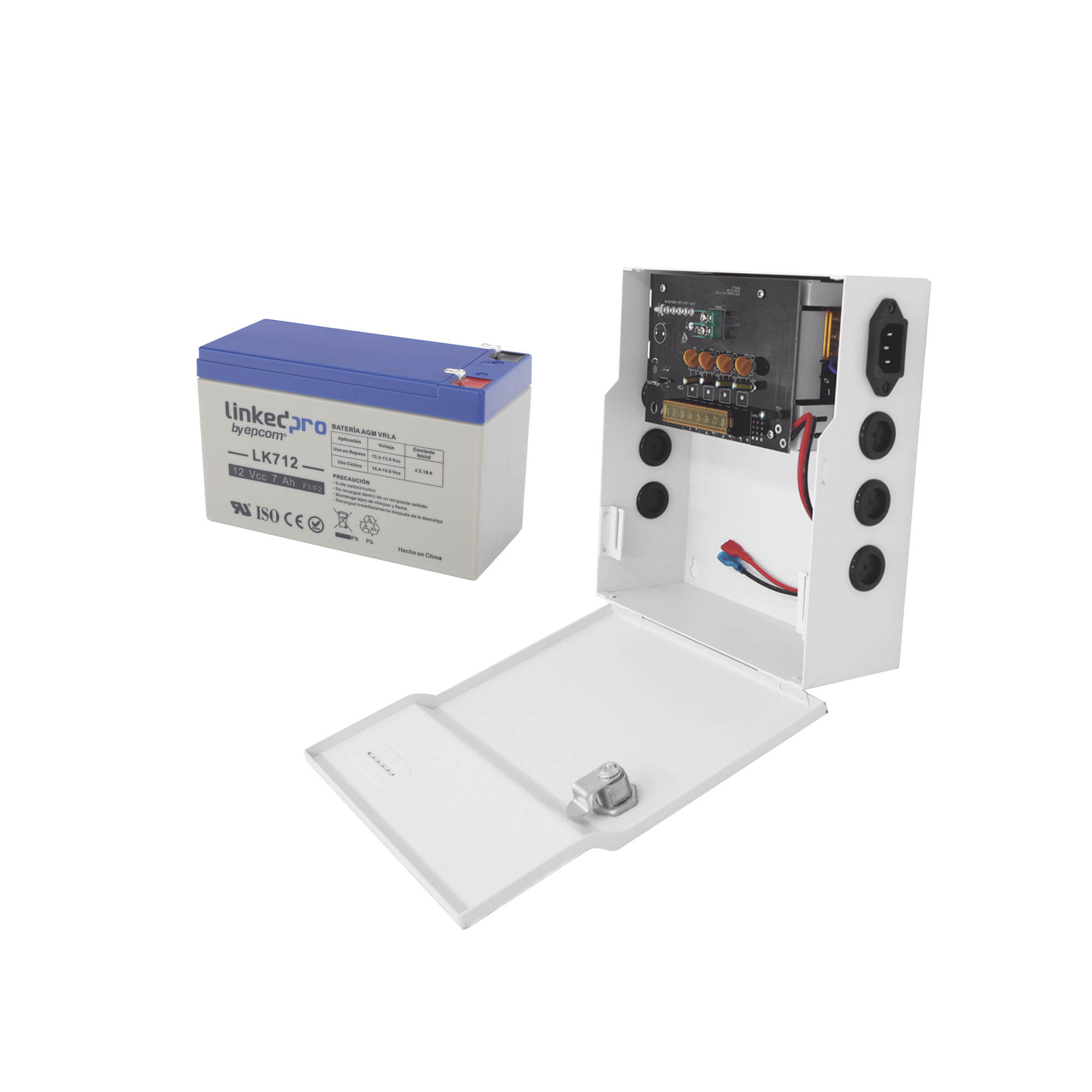 EPCOM POWERLINE - Kit / Fuente PLK12DC4ABK  + Batería incluída LK712
