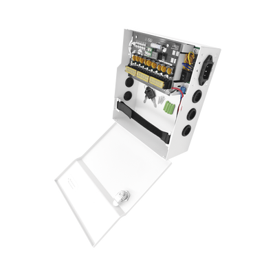 EPCOM POWERLINE -  Fuente de Poder con ajuste de voltaje de 11- 15 Vcc / 10 A / 9 Salidas / Capacidad de Batería de Respaldo / Requiere Batería / Voltaje de Entrada 96-264 Vca