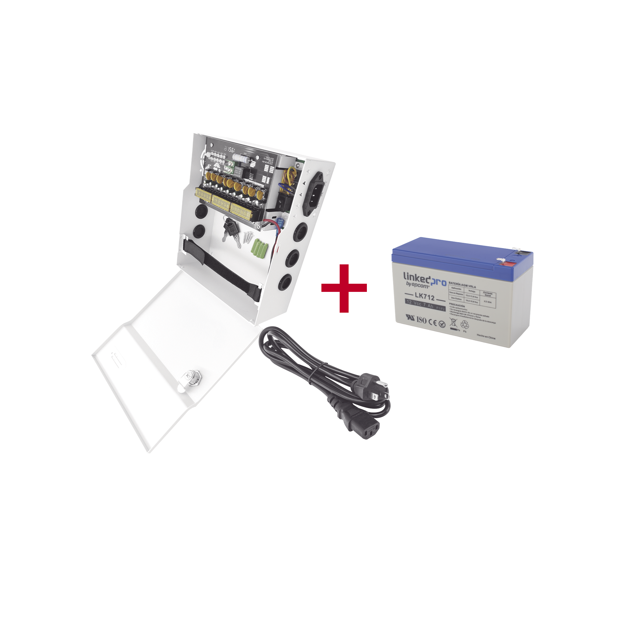 EPCOM POWERLINE - Kit / Fuente PLK12DC8ABK + Batería incluída LK712
