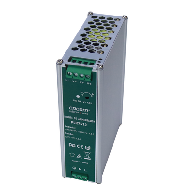 EPCOM POWERLINE - Fuente de alimentación /Entrada: 100-240 Vac /Salida: 12 Vcc / 6.3 A / 75 W / din rail